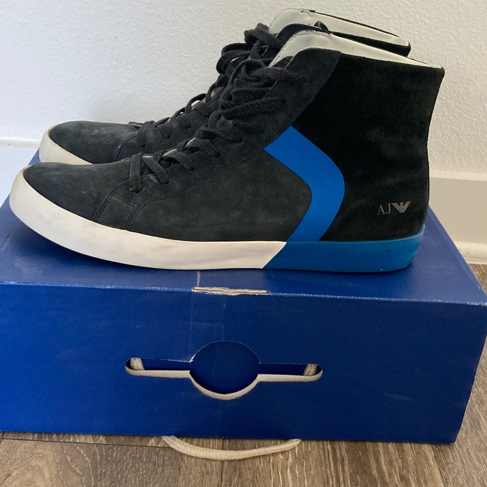 Armani  Jeans Men's Suede High Top Sneakers